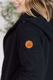 WAREHOUSE Kyla Zipper Snap Jacket - Black