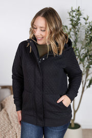 WAREHOUSE Kyla Zipper Snap Jacket - Black
