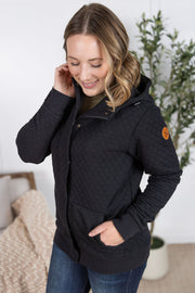WAREHOUSE Kyla Zipper Snap Jacket - Black