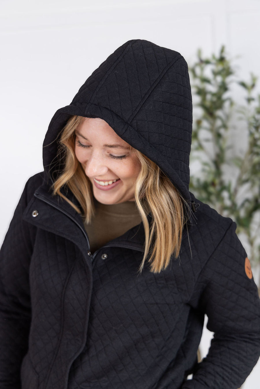 WAREHOUSE Kyla Zipper Snap Jacket - Black