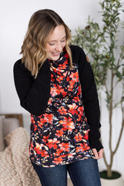 WAREHOUSE Zoey ZipCowl Sweatshirt - Sunset Floral