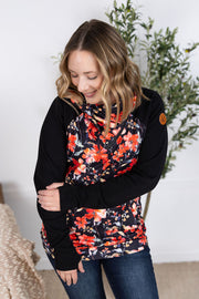WAREHOUSE Zoey ZipCowl Sweatshirt - Sunset Floral