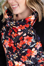 WAREHOUSE Zoey ZipCowl Sweatshirt - Sunset Floral