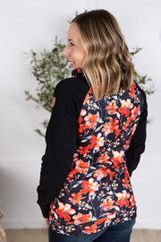 WAREHOUSE Zoey ZipCowl Sweatshirt - Sunset Floral