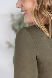 WAREHOUSE Alyssa Long Sleeve Top - Olive