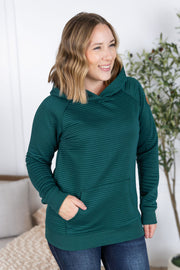 WAREHOUSE Tatum Textured Pullover Hoodie - Hunter Green