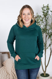 WAREHOUSE Tatum Textured Pullover Hoodie - Hunter Green