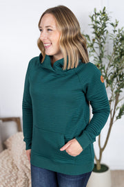 WAREHOUSE Tatum Textured Pullover Hoodie - Hunter Green