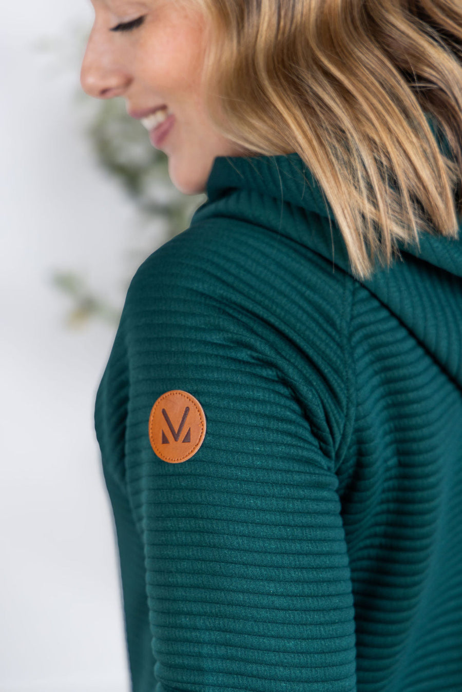 WAREHOUSE Tatum Textured Pullover Hoodie - Hunter Green