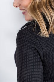 WAREHOUSE Whitley Waffle Snap Pullover - Black