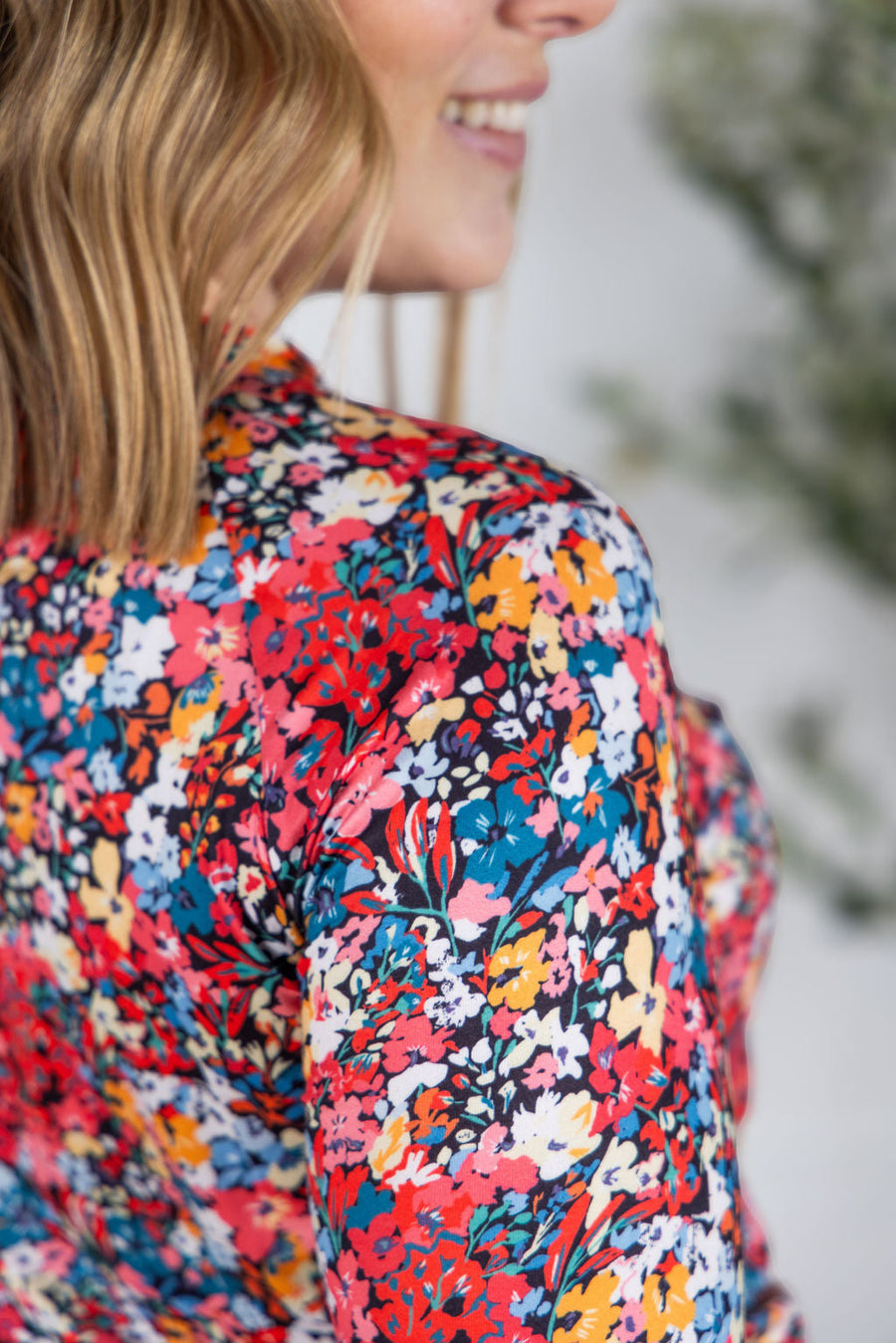WAREHOUSE Blair Long Sleeve Top - Bright Floral