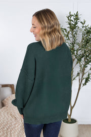 WAREHOUSE Aurora Cozy Sweater - Hunter Green