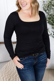 WAREHOUSE Alyssa Long Sleeve Top - Black