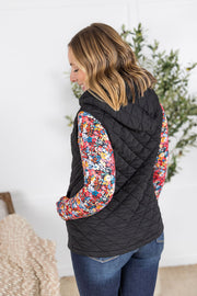 WAREHOUSE Heather Hooded Vest - Black