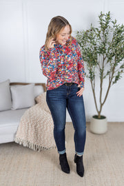 WAREHOUSE Blair Long Sleeve Top - Bright Floral