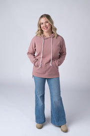 WAREHOUSE Kacey Ribbed Hoodie - Rose