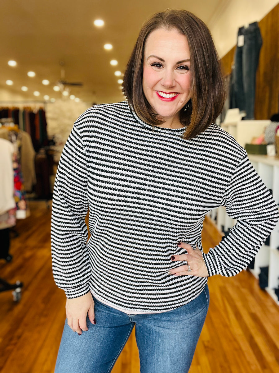 Striped Sweater- Black & White FINAL SALE