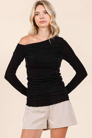 One Shoulder Long Sleeve Top