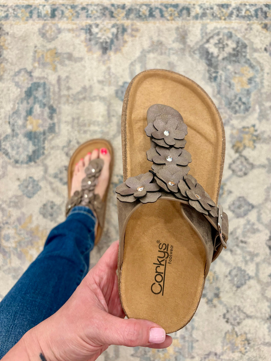 Bless Her Heart Sandal- Pewter