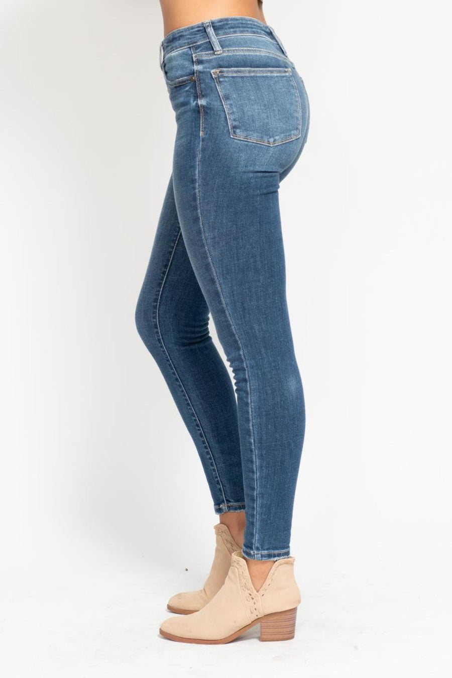 High Rise Button Fly Skinny