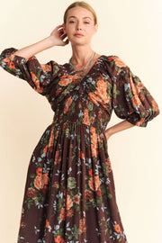 Midsummer Nights Maxi Dress- Navy Floral