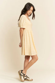 Eyelet Babydoll- Butter Yellow