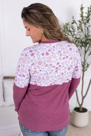 WAREHOUSE Natalie Pullover - Pink Fall Vintage Floral and Raspberry