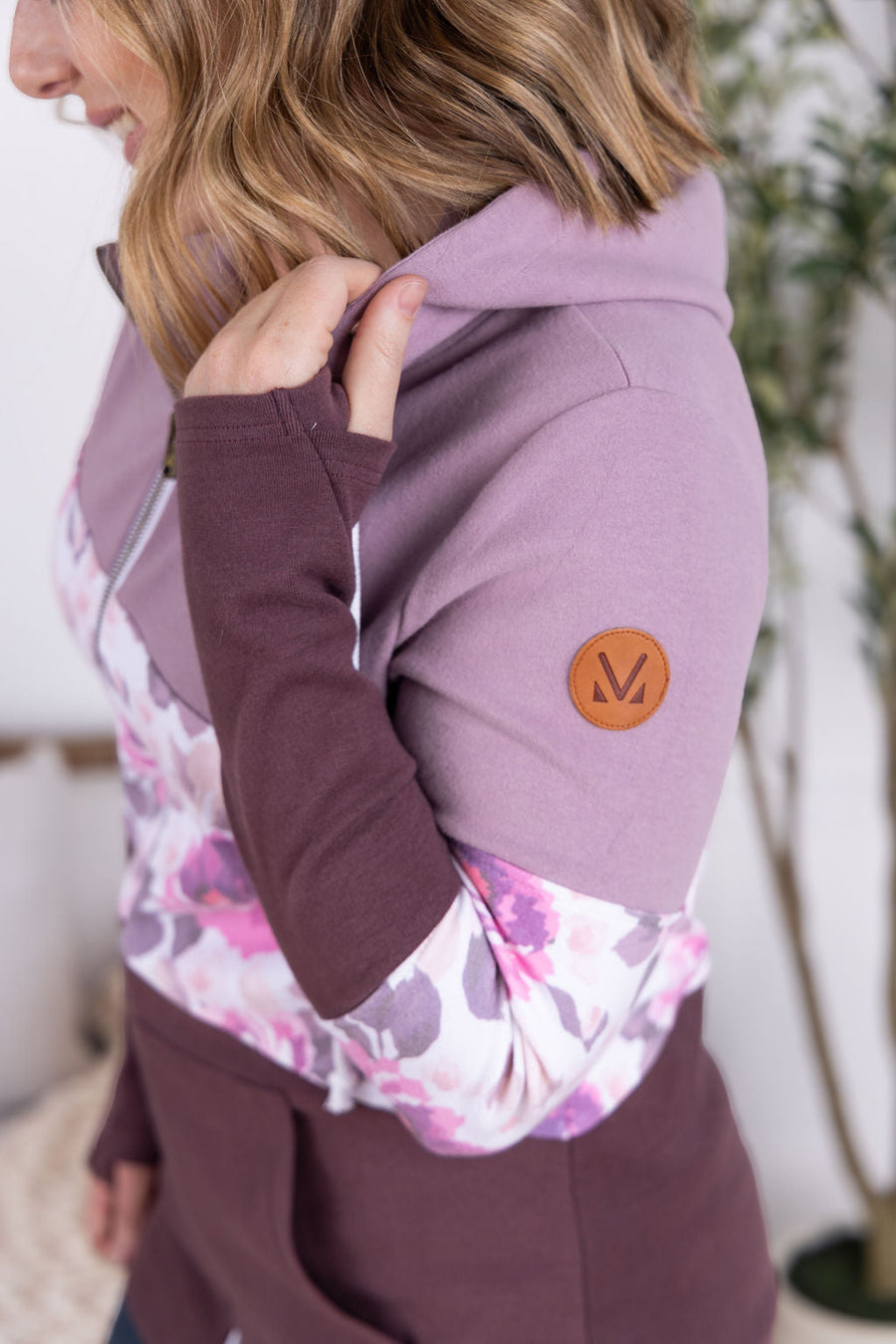WAREHOUSE Colorblock Fullzip - Purple, Autumn Blossom, and Plum