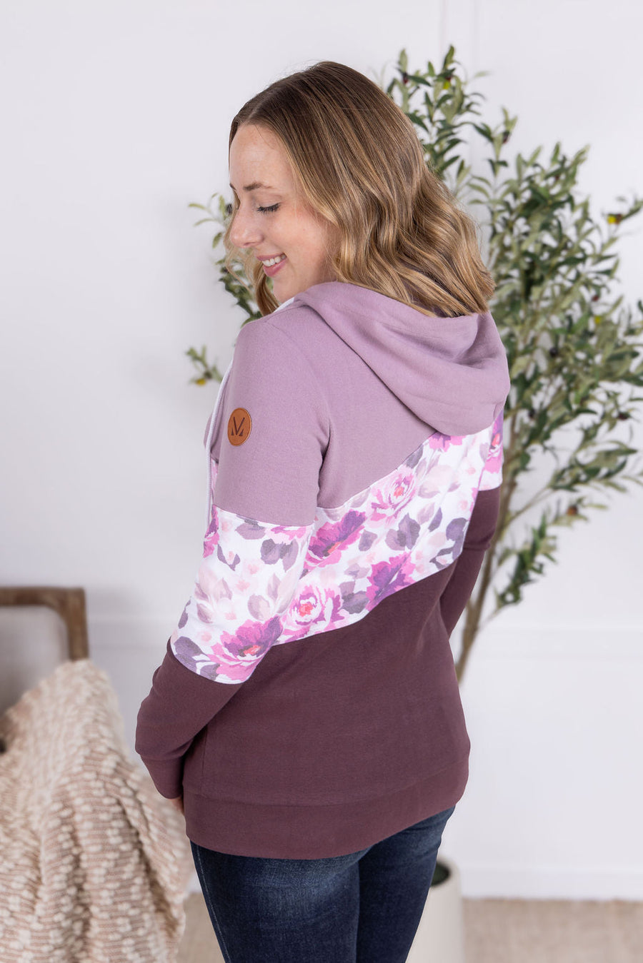 WAREHOUSE Colorblock Fullzip - Purple, Autumn Blossom, and Plum
