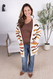 WAREHOUSE Stripe Cardigan - Fall Stripes