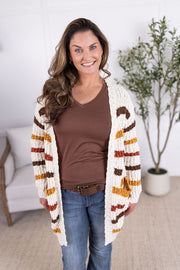 WAREHOUSE Stripe Cardigan - Fall Stripes