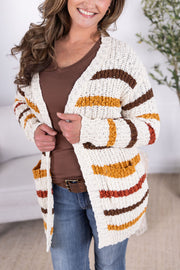WAREHOUSE Stripe Cardigan - Fall Stripes