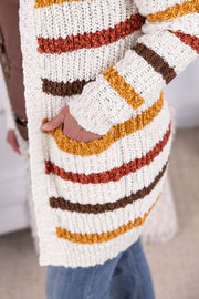 WAREHOUSE Stripe Cardigan - Fall Stripes