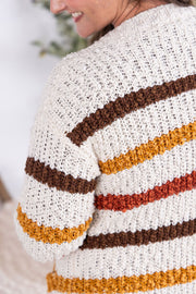 WAREHOUSE Stripe Cardigan - Fall Stripes