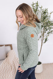 WAREHOUSE Geometric Fullzip Hoodie - Sage