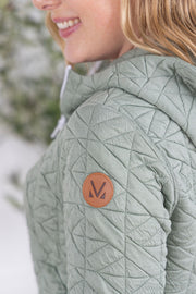 WAREHOUSE Geometric Fullzip Hoodie - Sage