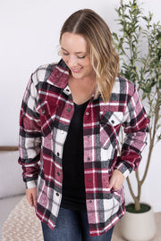 WAREHOUSE Norah Plaid Shacket - Merlot Mix