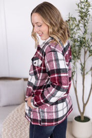 WAREHOUSE Norah Plaid Shacket - Merlot Mix