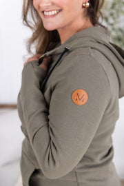 WAREHOUSE Classic Halfzip Hoodie - Olive