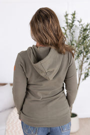 WAREHOUSE Classic Halfzip Hoodie - Olive