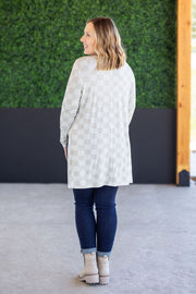 WAREHOUSE Classic Cardigan - Neutral Checkers