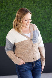 WAREHOUSE Colorblock Cozy Cardigan