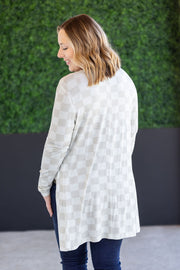 WAREHOUSE Classic Cardigan - Neutral Checkers