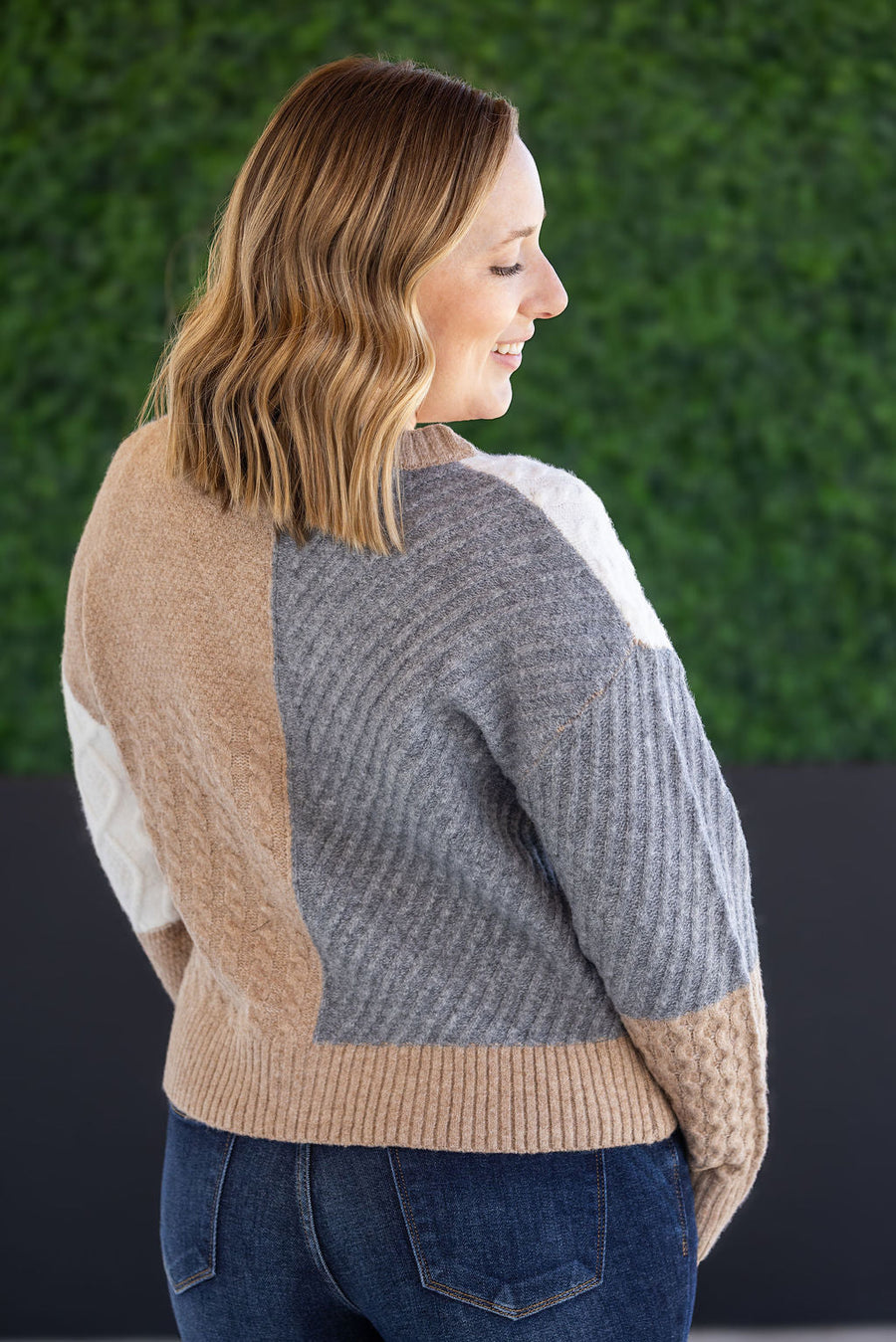 WAREHOUSE Colorblock Cozy Cardigan