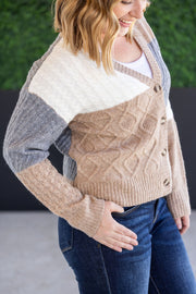 WAREHOUSE Colorblock Cozy Cardigan