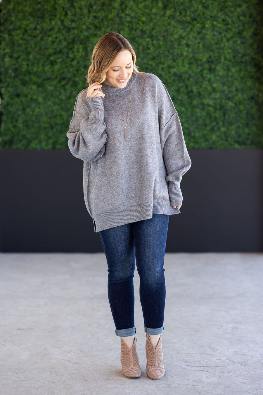 WAREHOUSE Aurora Cozy Sweater - Grey