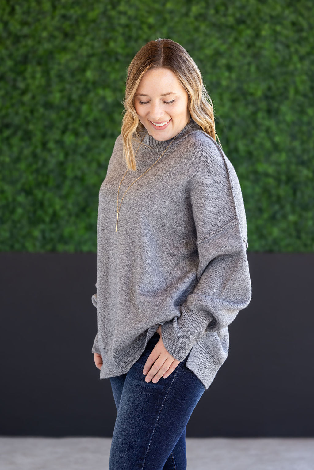 WAREHOUSE Aurora Cozy Sweater - Grey