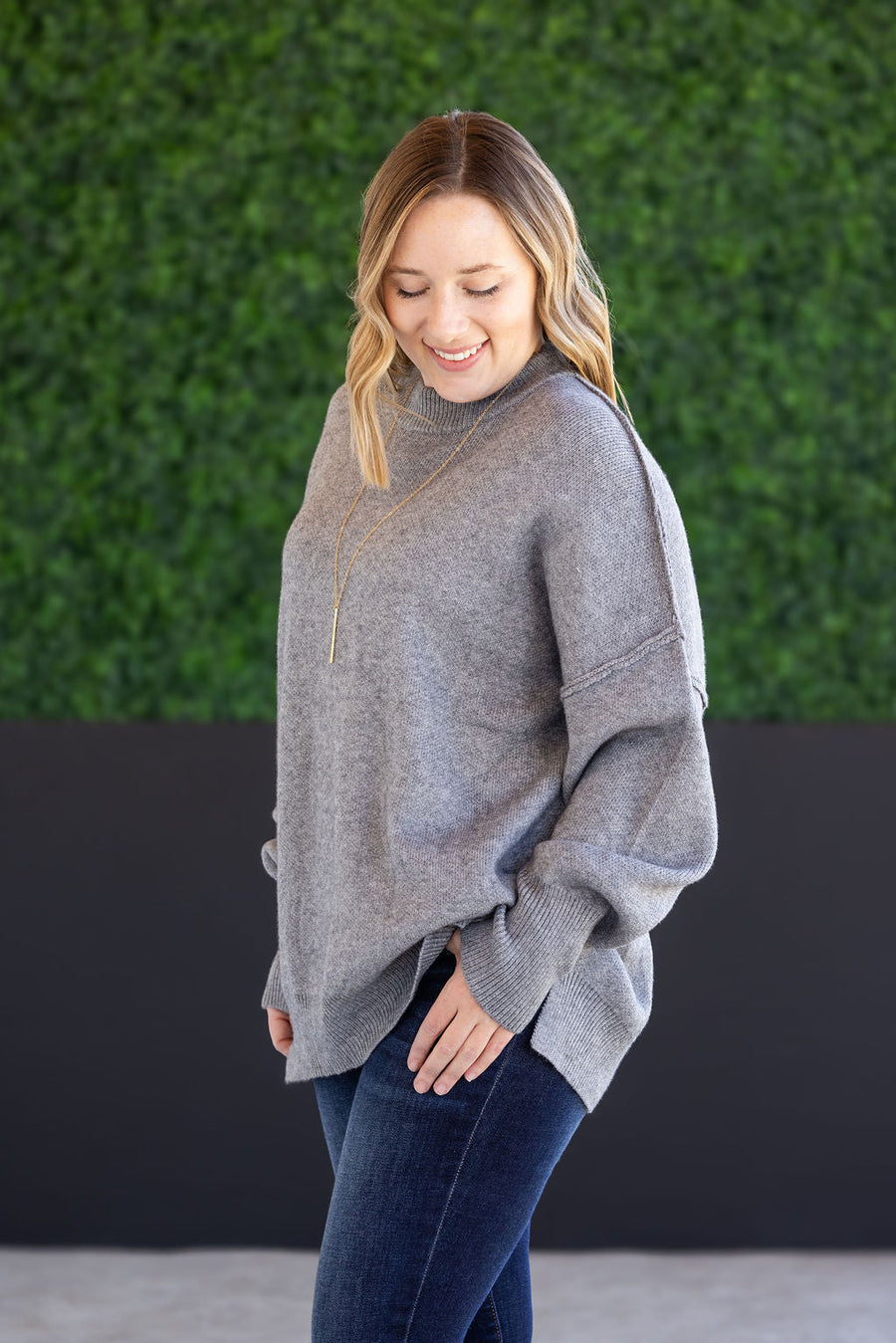 WAREHOUSE Aurora Cozy Sweater - Grey