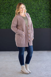 WAREHOUSE Brooks Button Sweater Cardigan - Light Mocha