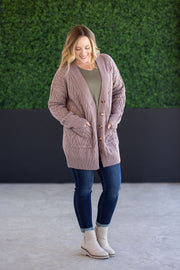 WAREHOUSE Brooks Button Sweater Cardigan - Light Mocha